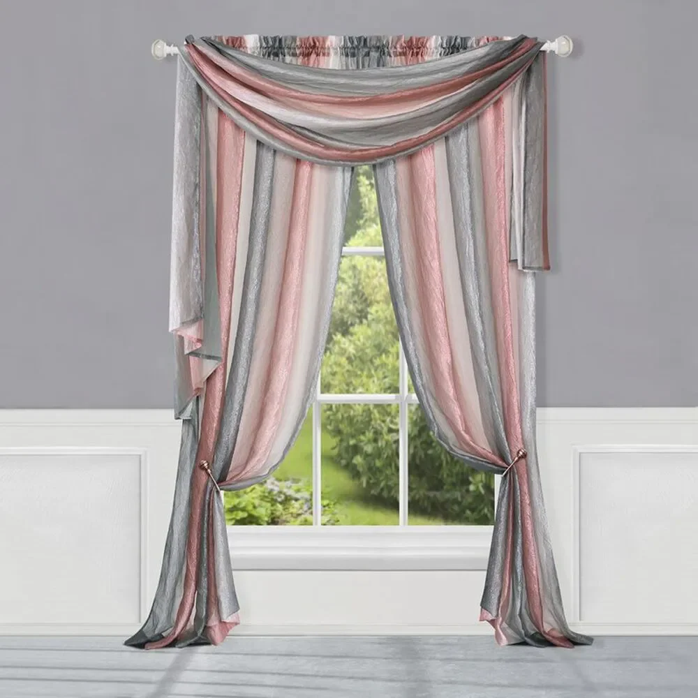 Woven Trends Ombre Window Curtains, Modern Semi-Sheer Window Curtain Drape
